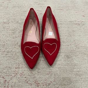 Pretty Ballerinas Red Heart Flats Swarovski hearts 38